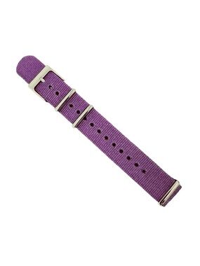 NWOT Fossil Purple Nylon Watch Field Strap Silver Hardware 18mm